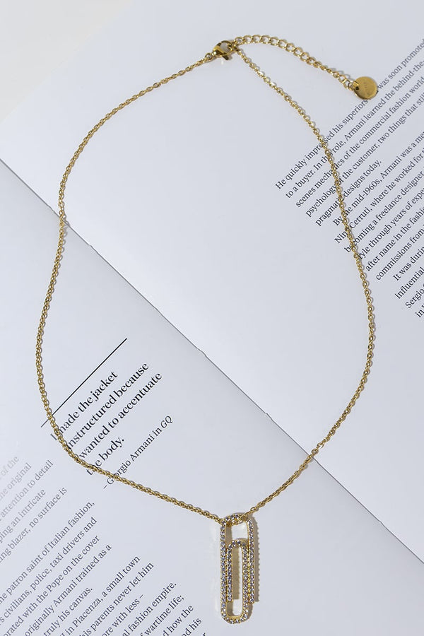 GOLD PLATED PAPER CLIP NECKLACE
