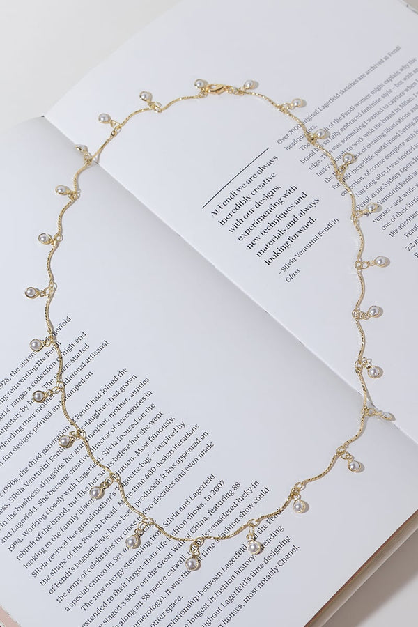 GOLD PLATED SEED PEARL NECKLACE