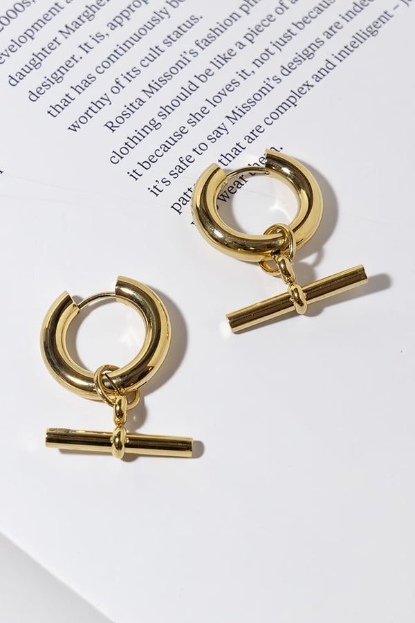 GOLD PLATED T-EARRINGS