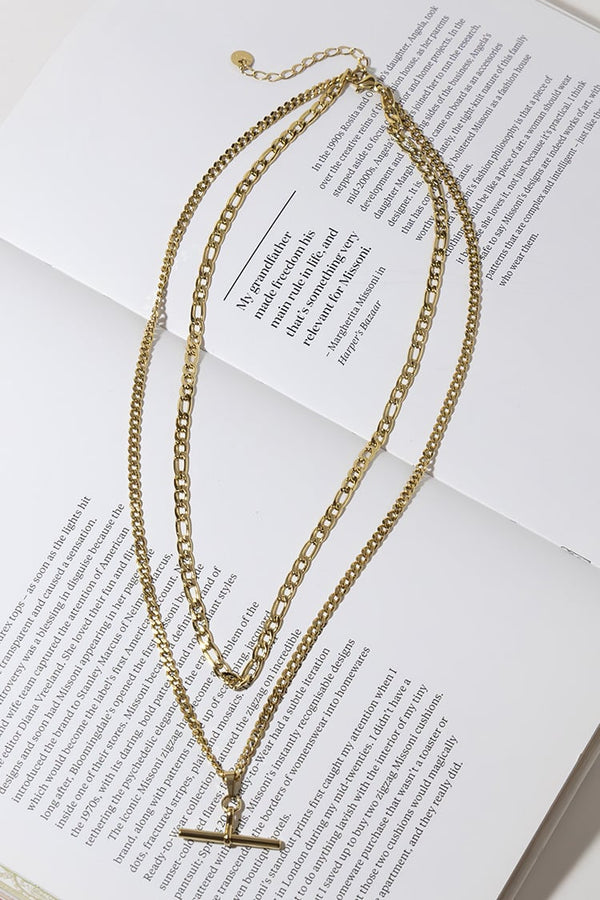 GOLD PLATED T-NECKLACE