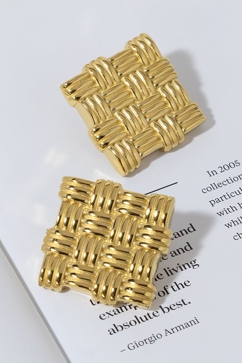 GOLD PLATED WOVEN EARRINGS