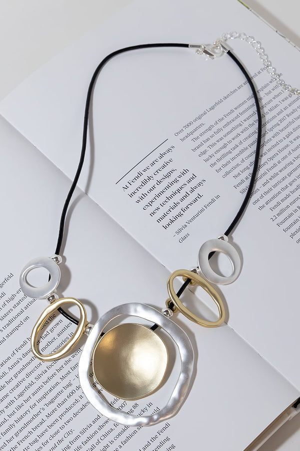 HOOPS NECKLACE - SILVER AND GOLD TONE