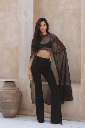 SOFIA CAPE TOP - BLACK