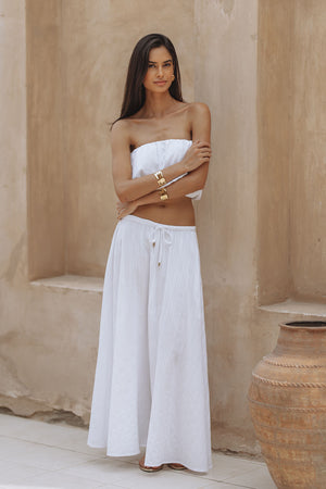 NOLYN COTTON SKIRT - WHITE