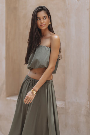 NOLYN BUBBLE TOP - OLIVE GREEN