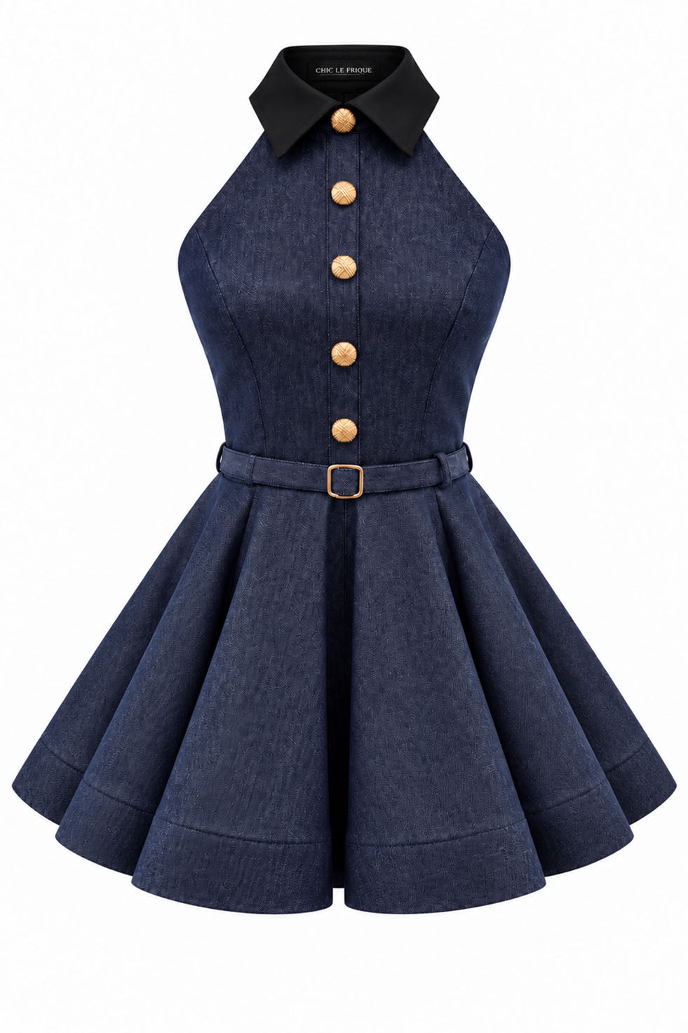 EMMA DENIM MINI DRESS - DARK BLUE