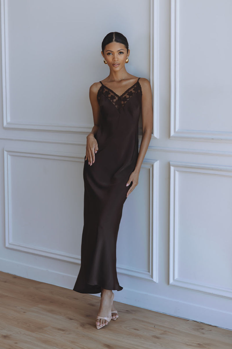 bonita lace maxi dress BONITA LACE TRIM MAXI DRESS