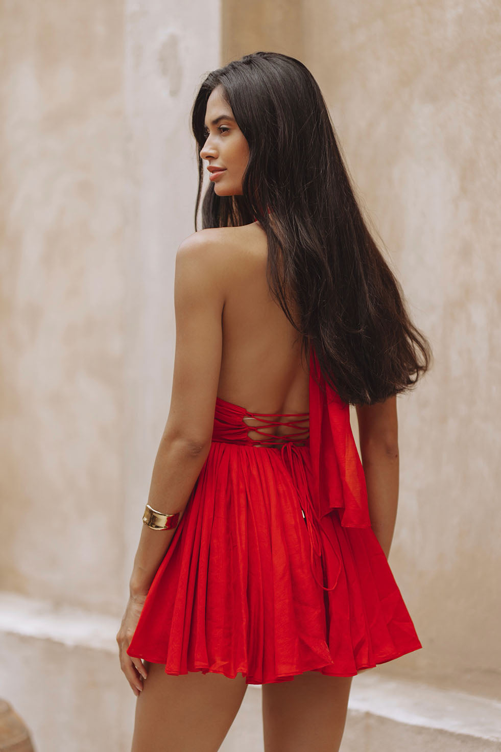 HUXLEY MINI DRESS - RED