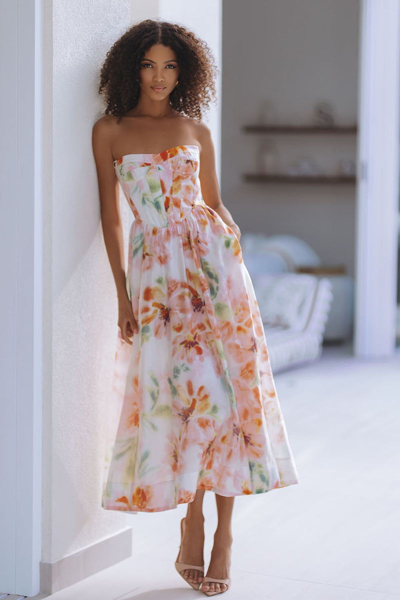 LOLA CORSET MIDI DRESS