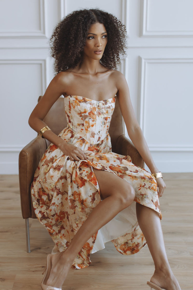LOLA PRINTED MIDI DRESS