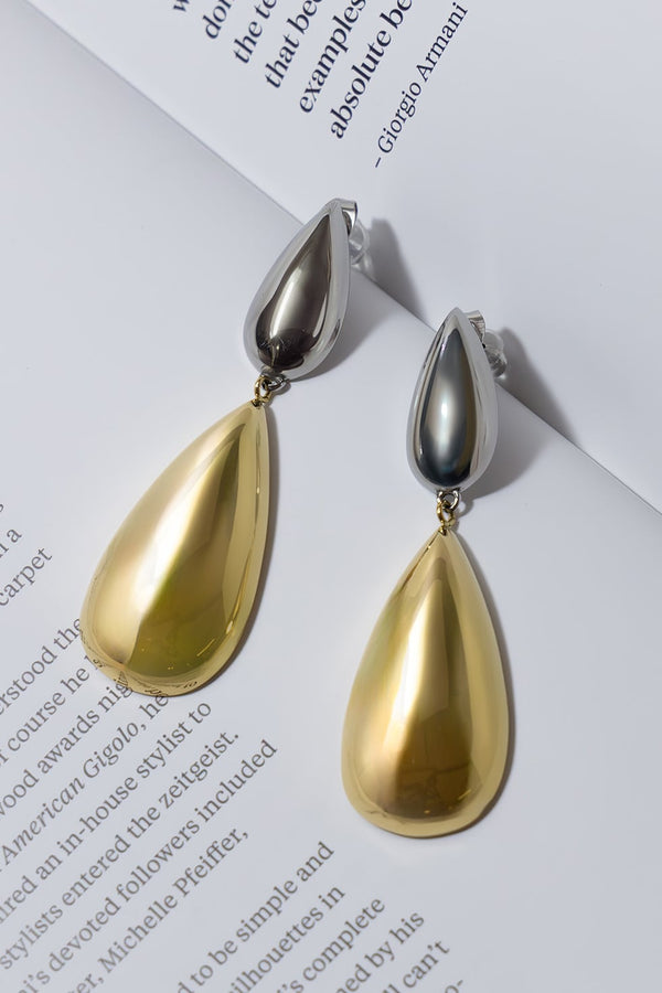GOLD PLATED DUO DROP EARRINGS