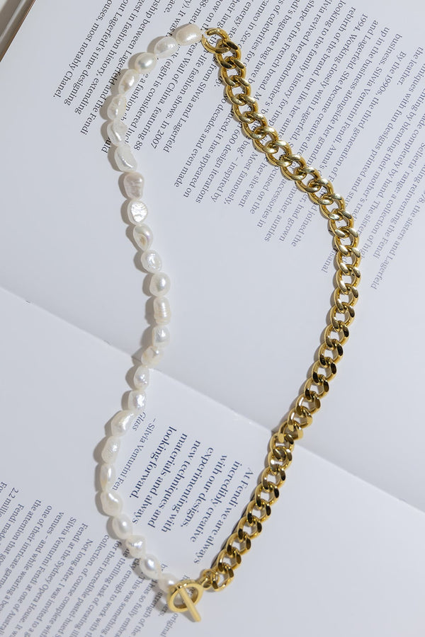 GOLD PLATED NATURAL PEARLS MARTHA NECKLACE