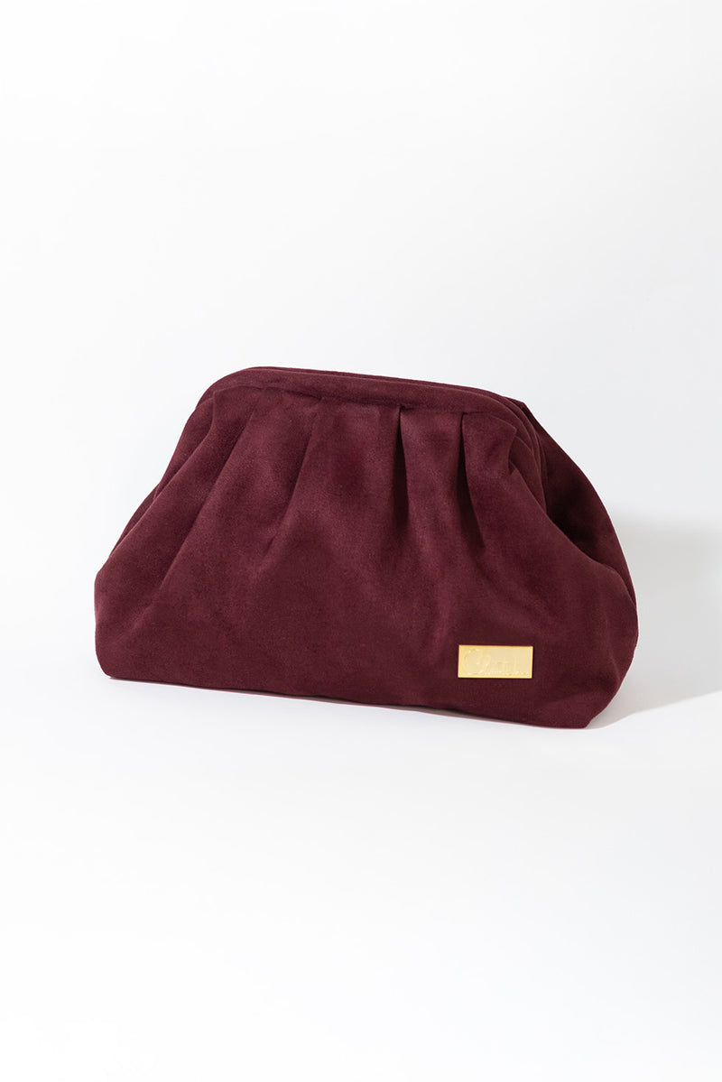 DIVA CLUTCH - BURGUNDY VELVET