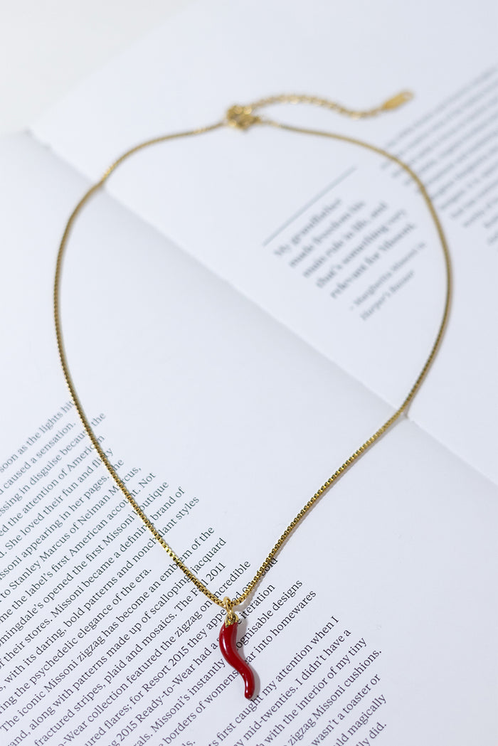 GOLD PLATED CHILI PEPPER NECKLACE