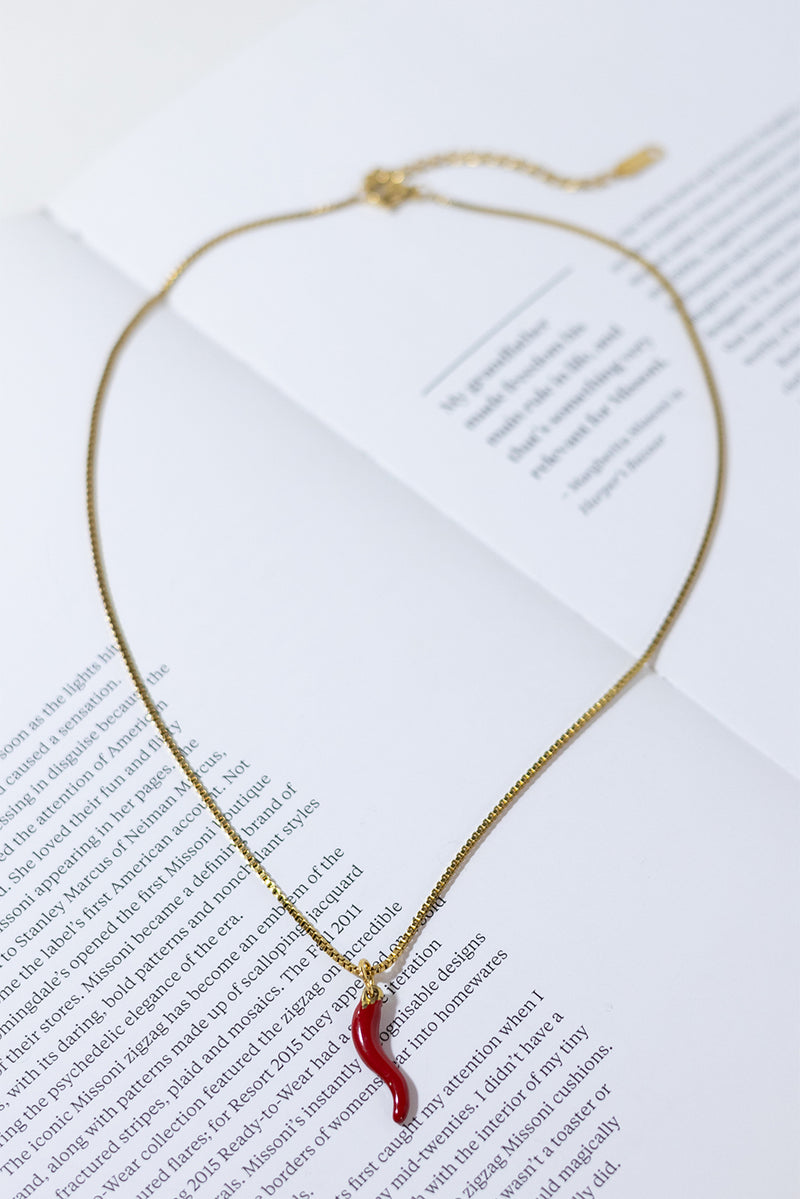 GOLD PLATED CHILI PEPPER NECKLACE