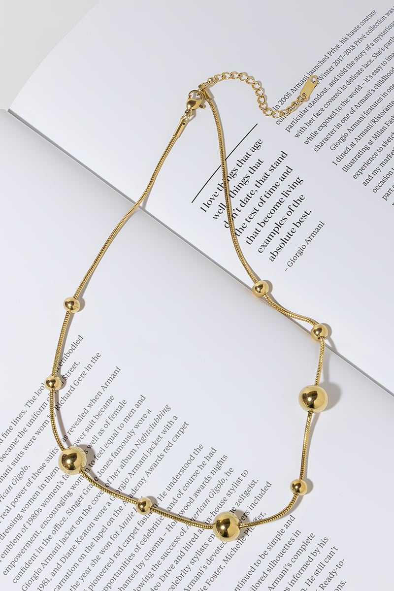 GOLD PLATED SPHERES NECKLACE
