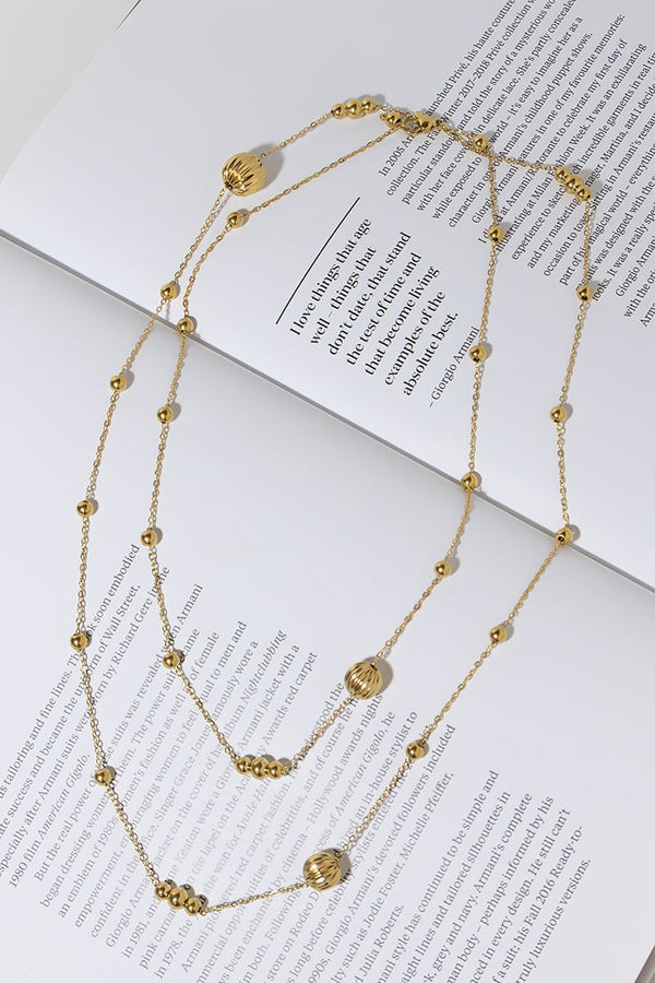 GOLD PLATED LONG SPHERES NECKLACE