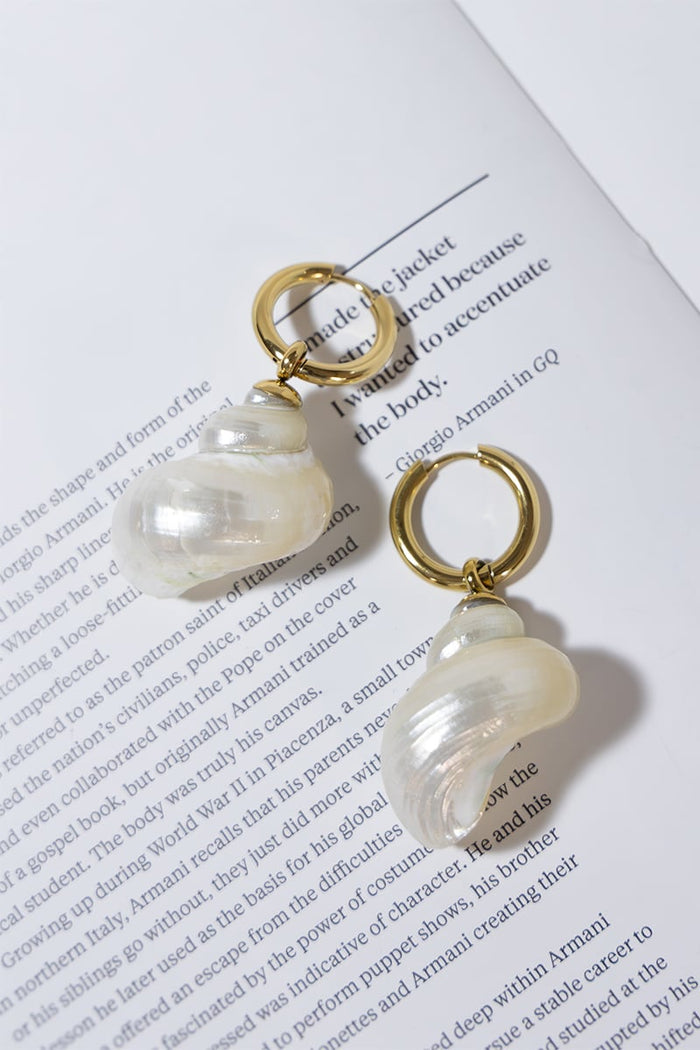 GOLD PLATED SEA SHELL EARRINGS