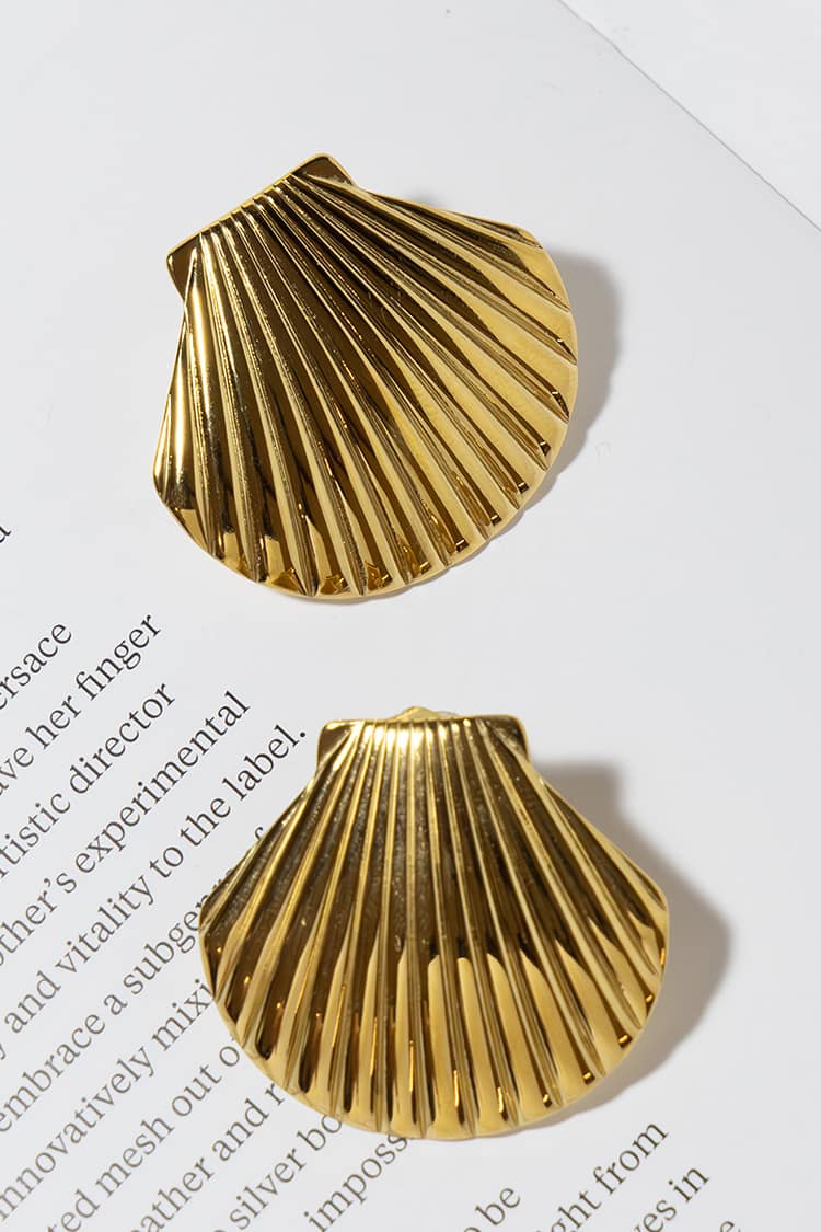 GOLD PLATED SHELL EARRINGS