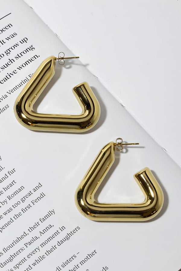 GOLD PLATED TRIANGLE EARRINGS