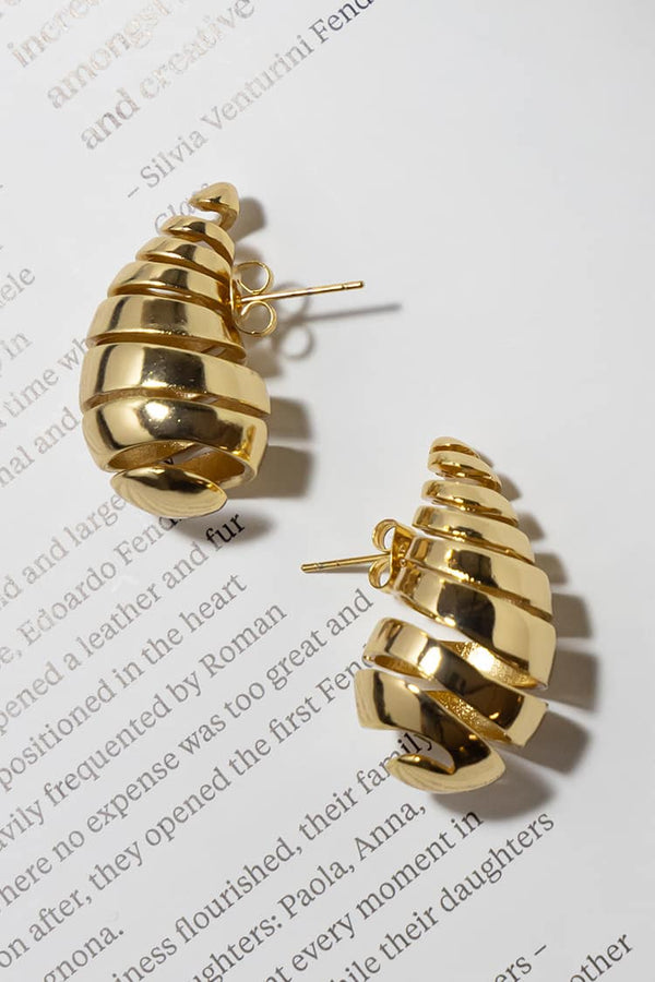 GOLD PLATED MOLECULES EARRINGS - HOLLOW