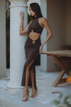 NEVE MAXI SKIRT - CHOCOLATE