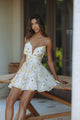 ABRIELLE PRINTED MINI DRESS - YELLOW FLORAL