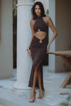 NEVE MAXI SKIRT - CHOCOLATE