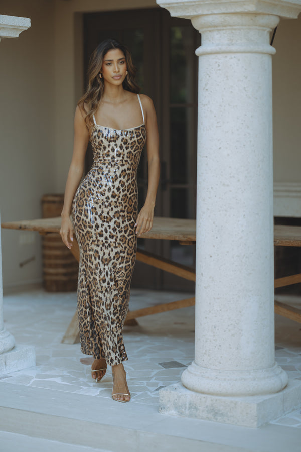 LYRA MAXI DRESS - LEOPARD