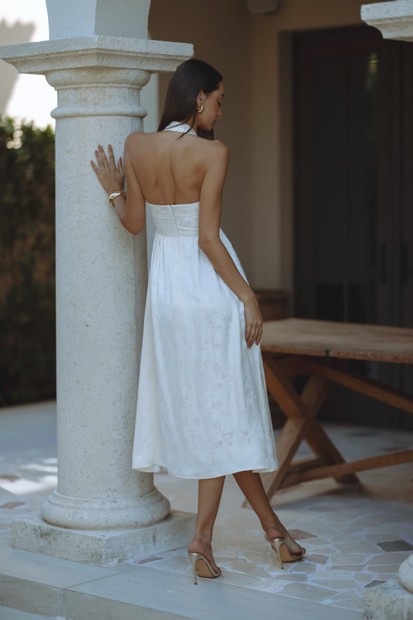 KATARINA MIDI DRESS - IVORY/JACQUARD