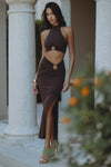 NEVE MAXI SKIRT - CHOCOLATE