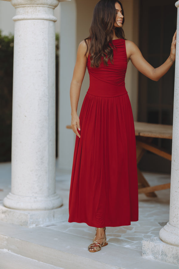 NALLA MAXI DRESS - CHERRY