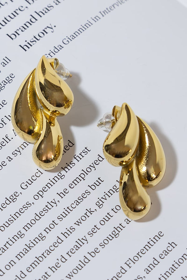 GOLD PLATED 3 MOLECULES EARRINGS