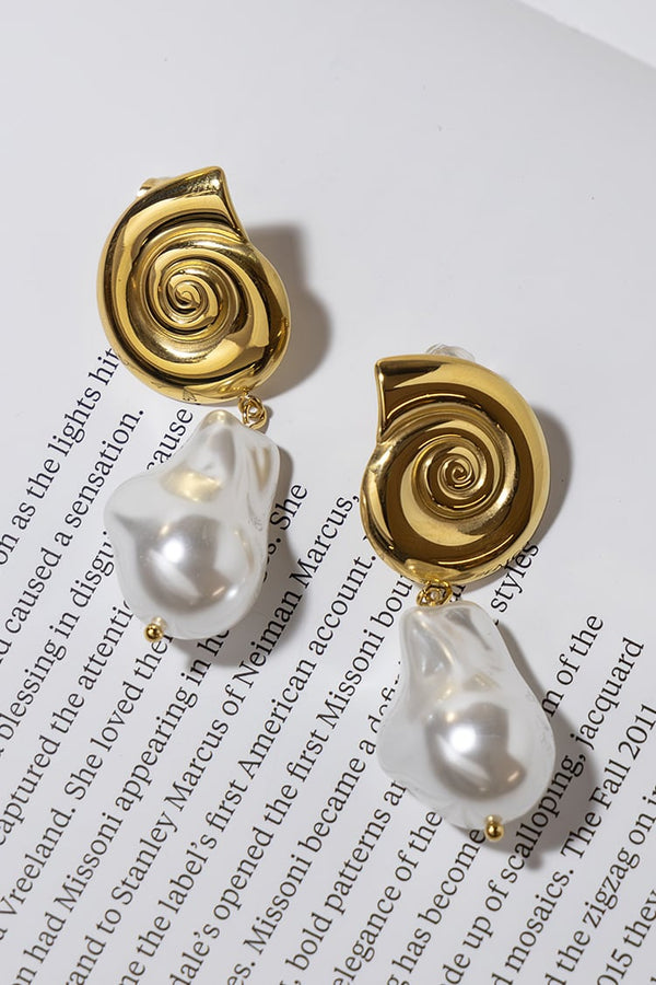 GOLD PLATED CONCH EARRINGS