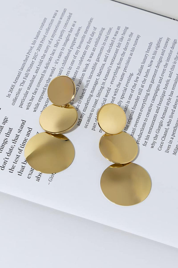 GOLD PLATED LARGE CIRCLES EARRINGS