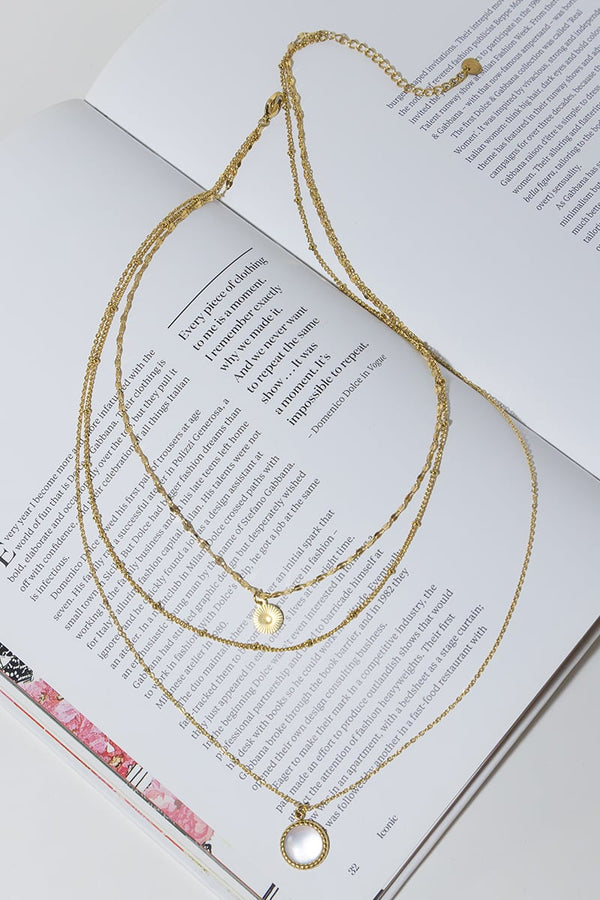 GOLD PLATED LAYERED SOLAR NECKLACE