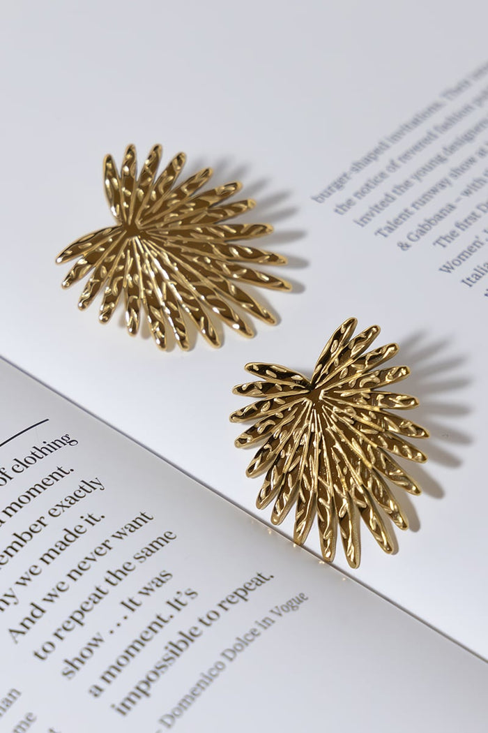 GOLD PLATED LEAVES EARRINGS