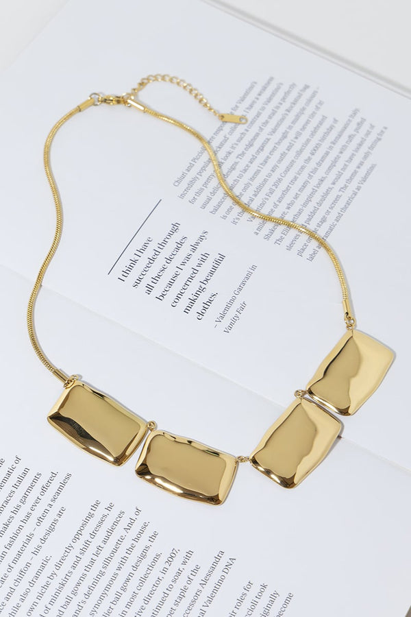 GOLD PLATED RECTANGULAR NECKLACE