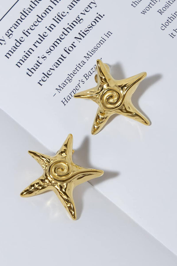 GOLD PLATED STARFISH EARRINGS
