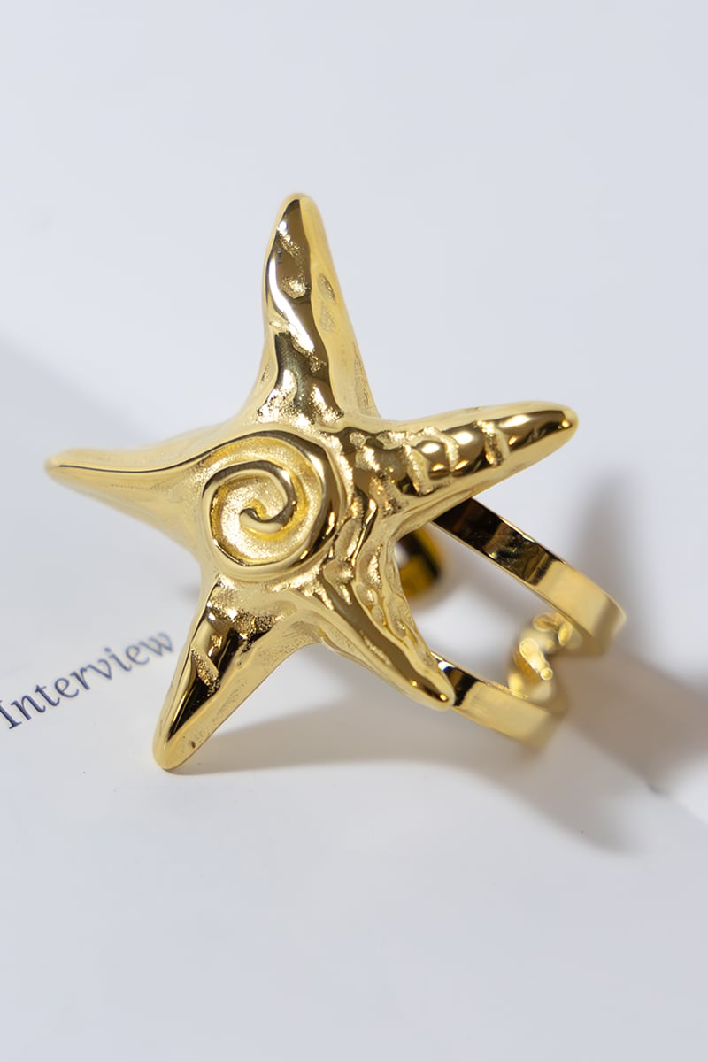 GOLD PLATED STARFISH RING