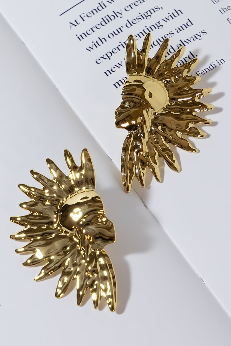 GOLD PLATED SUN EARRINGS