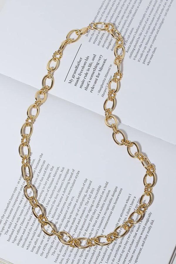 GOLD PLATED WIDE CHAIN NECKLACE