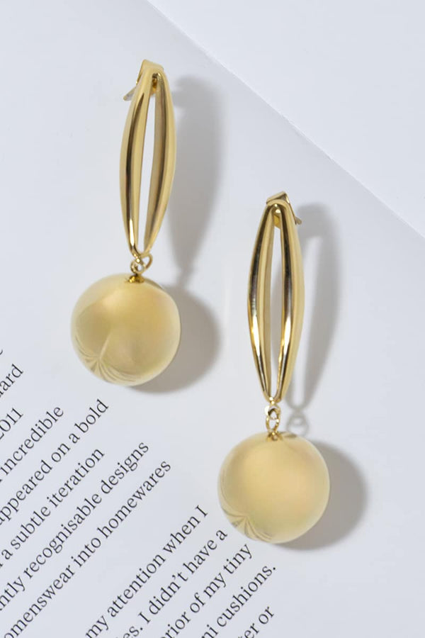 GOLD PLATED WRECKING BALL EARRINGS