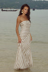 MALIAH MAXI DRESS - IVORY STRIPE