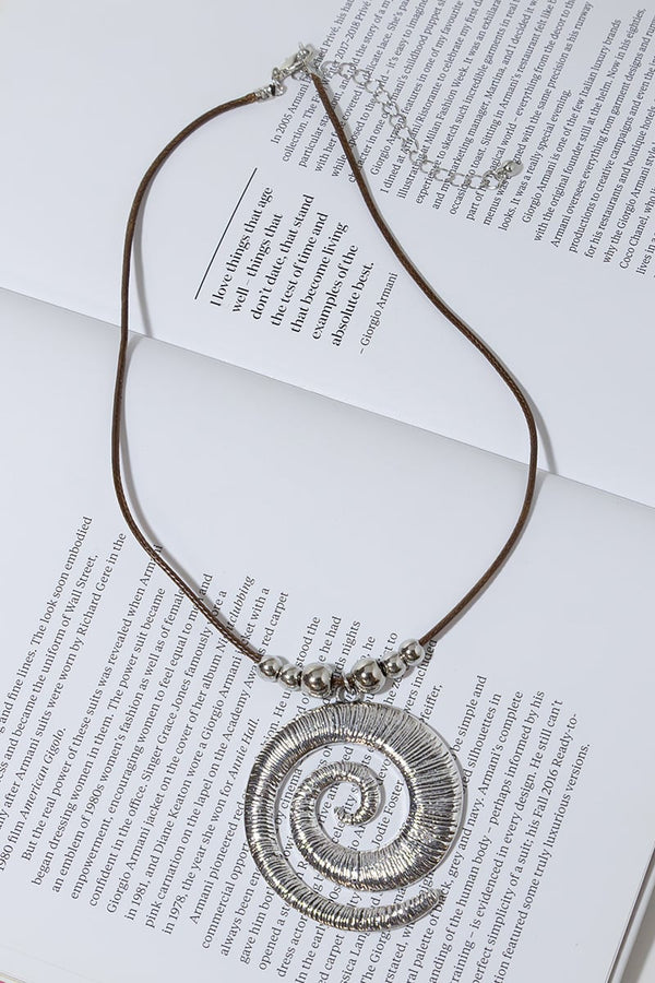 SPIRAL NECKLACE - SILVER TONE