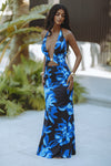 HALSTON MAXI DRESS - AGAVE BLUE