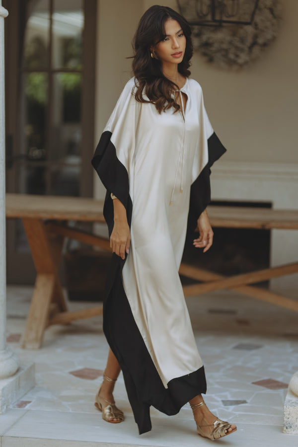 CLARA KAFTAN - SAND/BLACK