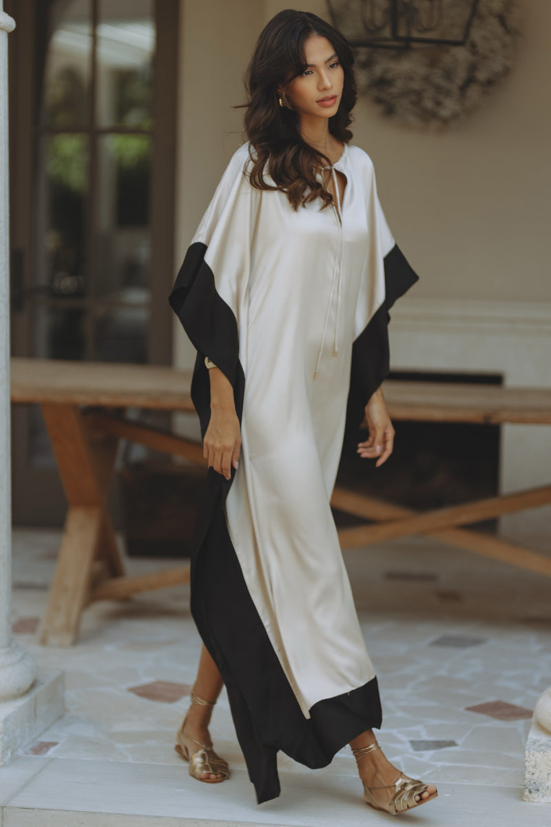 CLARA KAFTAN - SAND/BLACK