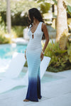 REINA MAXI DRESS - BLUE OMBRE