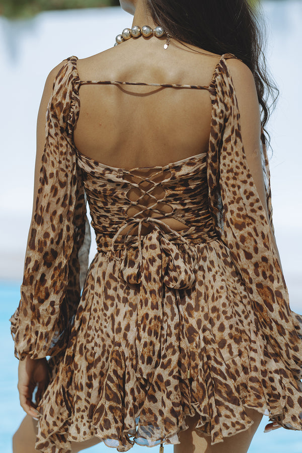 GAIA MINI DRESS - LEOPARD